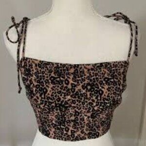 Wilfred Leopard Print Penelope Camisole Crop Aritzia Size Large